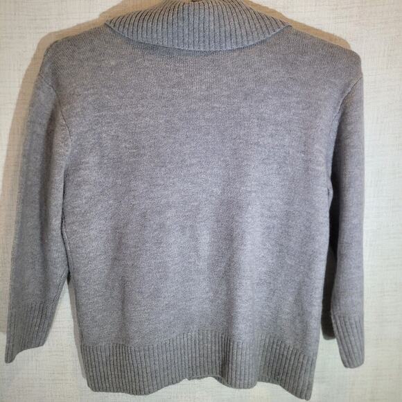 Christopher Banks Womens Cable Knit Full Zip Sweater Cardigan Plus 1X Gray NEW - Picture 4 of 9